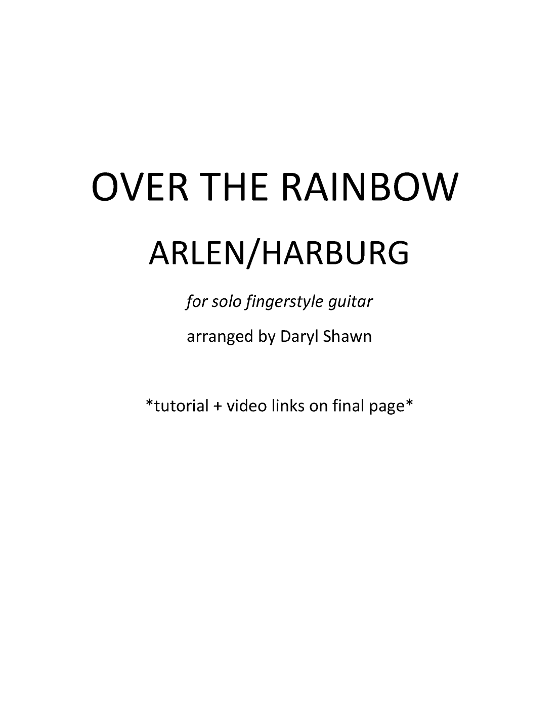 Over The Rainbow (arr. Daryl Shawn)
