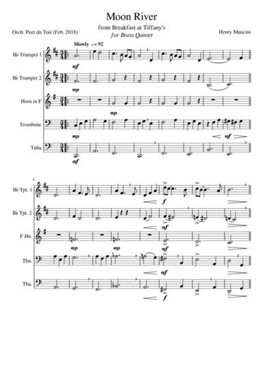 Moon River (arr. Peet du Toit)