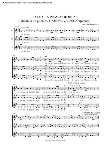 Salga la pompa de Ibeas (arr. César Zumel)