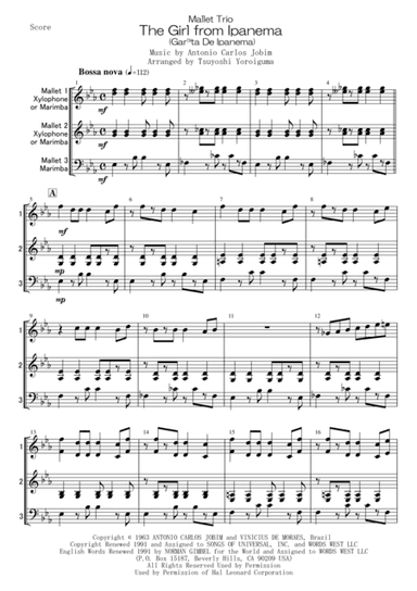 The Girl From Ipanema (Garota De Ipanema) (arr. Tsuyoshi Yoroiguma)