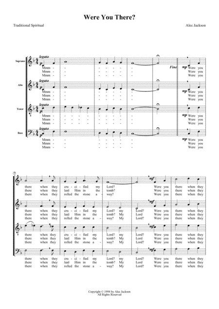 Were You There When They Crucified My Lord? SATB (arr. Alec D Jackson)