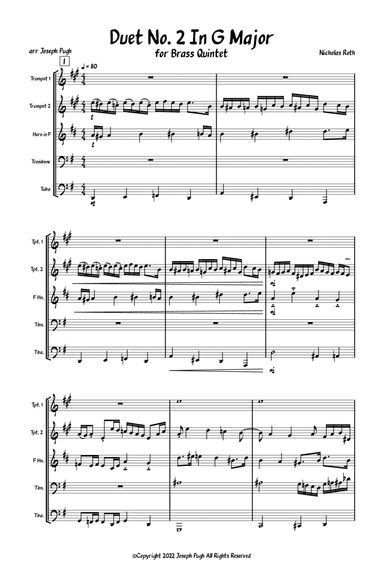 Duet No. 2 In G Major (Brass Quintet)