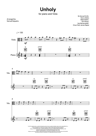 Unholy (arr. Samuel Sequeira)