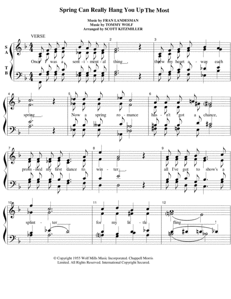 Spring Can Really Hang You Up The Most (arr. Scott Kitzmiller)