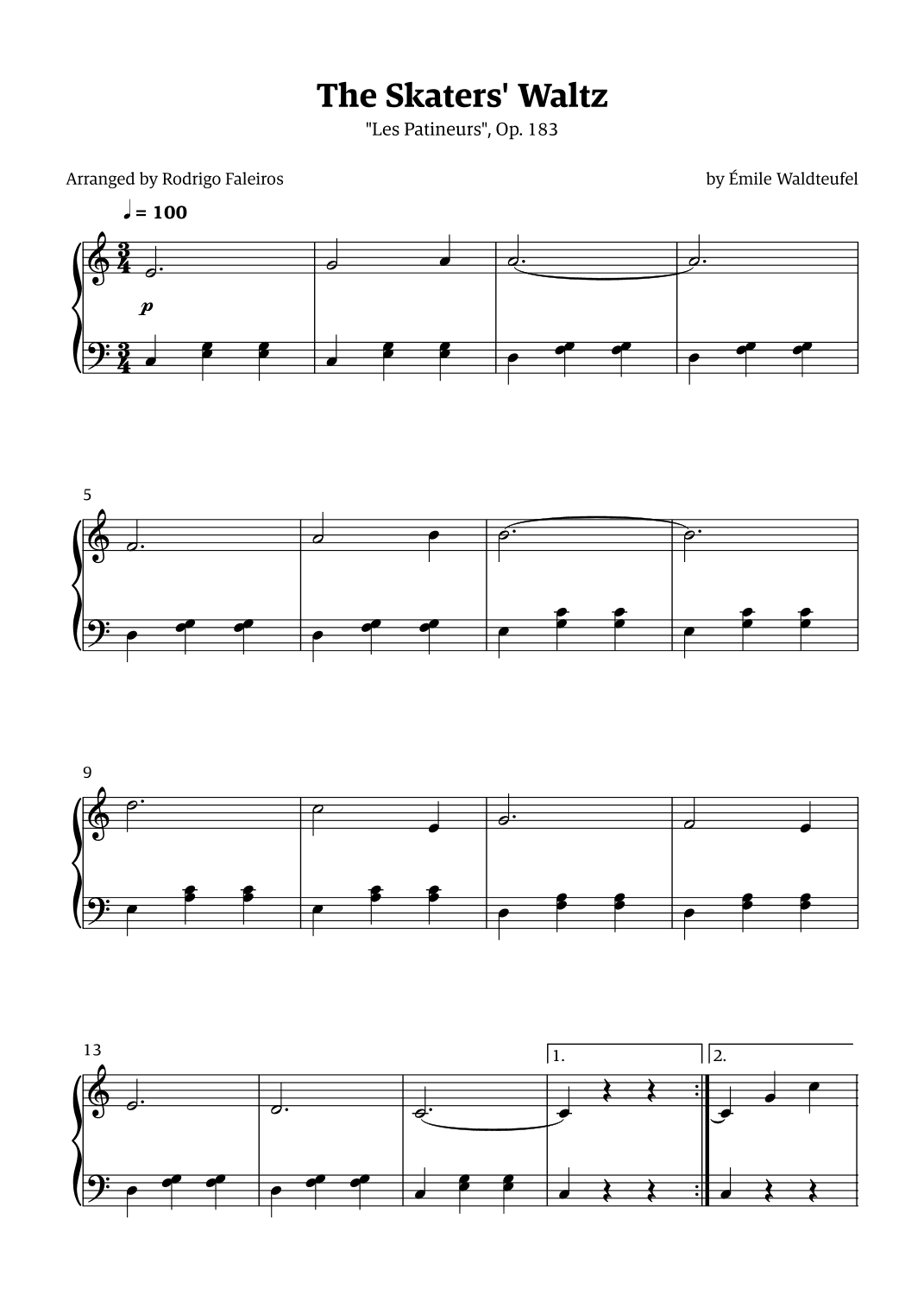 The Skaters Waltz (for beginners) (arr. Rodrigo Faleiros)