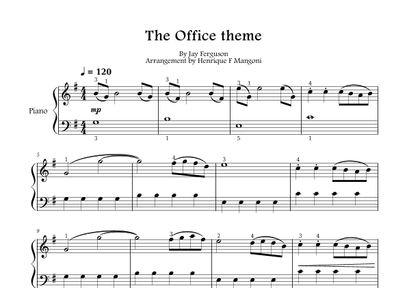 The Office - Theme (arr. Henrique F Mangoni)