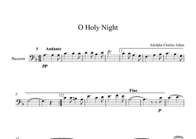 O Holy Night - Adolphe-Charles Adam (Bassoon) (arr. Digital Book Music)