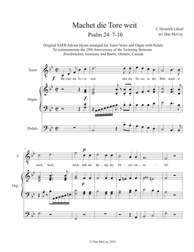 Machet die Tore weit (arr. Dan McCoy)