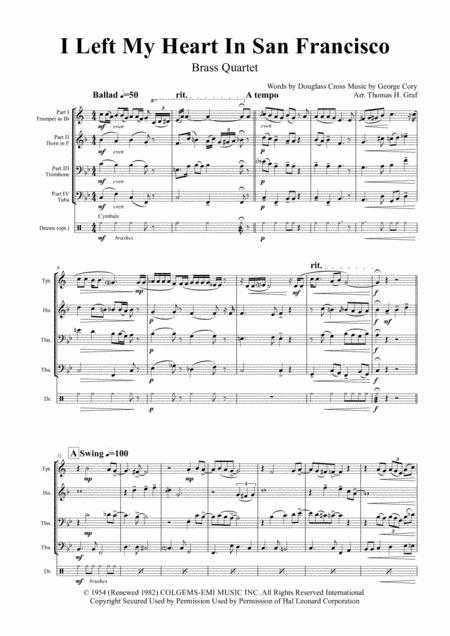 I Left My Heart In San Francisco (arr. Thomas Graf)