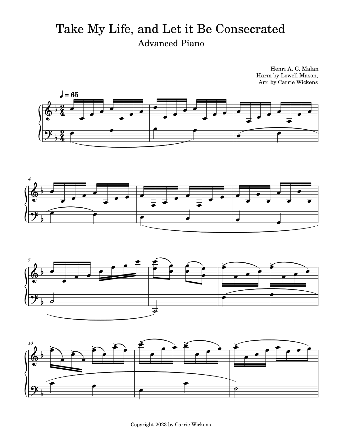 Take My Life and Let it Be (arr. Carrie Wickens)