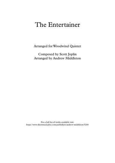 The Entertainer arranged for Woodwind  Quintet (arr. Andrew Middleton)