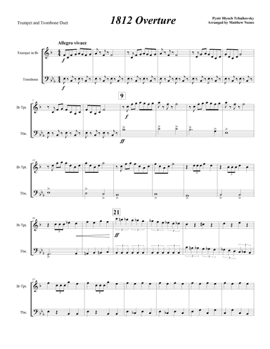 1812 Overture (Duet) (arr. Matthew Nunes)