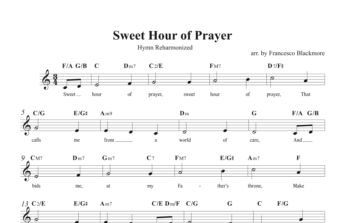 Sweet Hour of Prayer (Hymn Reharmonized) (arr. Francesco Blackmore)