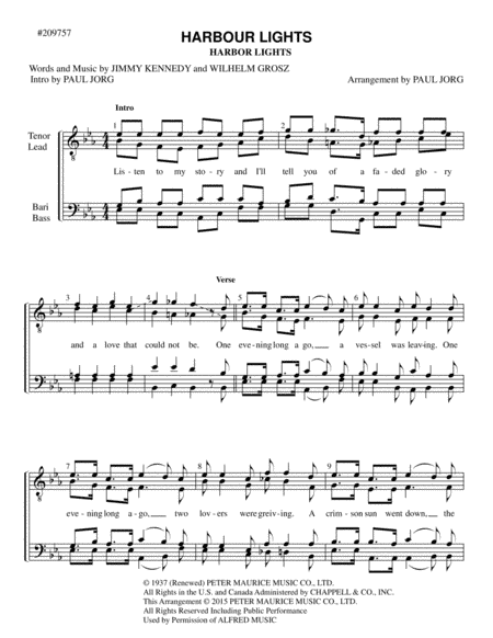 Harbour Lights (arr. Paul A. Jorg)