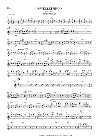 Never Let Me Go (arr. Flavio Zago)