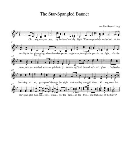 The Star-Spangled Banner (arr. Ilse-Renee Long)