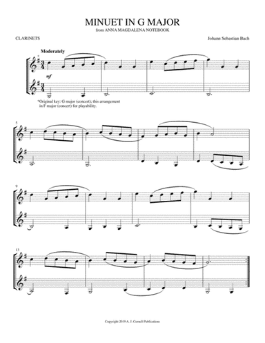 Minuet in G Major (from Anna Magdalena Notebook) (arr. Mark Phillips)