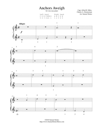 Anchors Aweigh - for very easy piano (arr. Samuel Stokes)