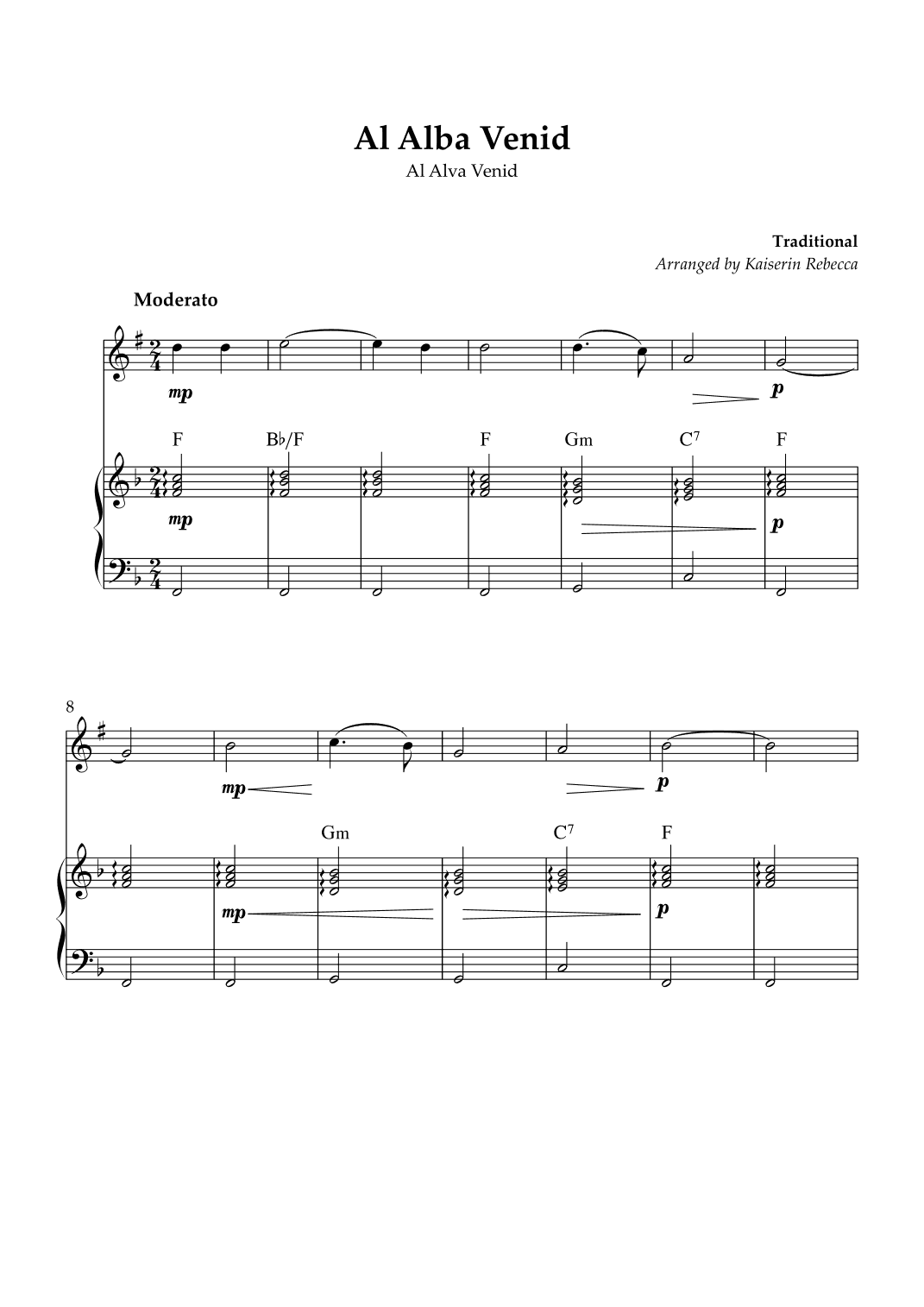 Al Alba Venid (arr. Kaiserin Rebecca)