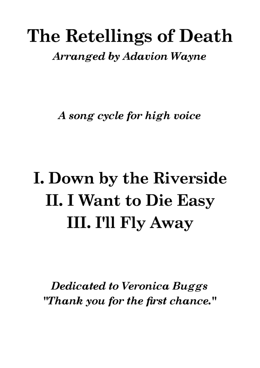 The Retellings of Death (arr. "I'll Fly Away" originally written by Albert Brumley)