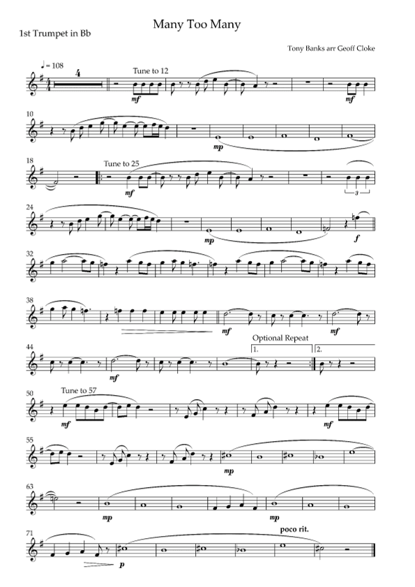 Many Too Many (arr. Geoff Cloke)