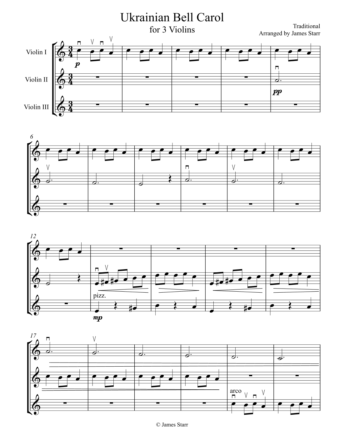 Ukrainian Bell Carol (arr. James Starr)