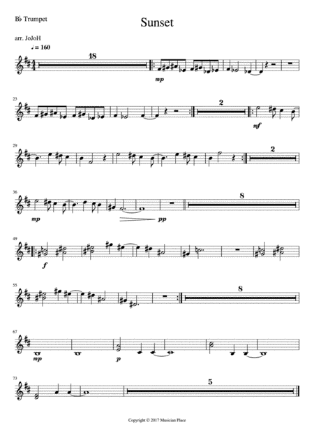 Sunset - Bb Trumpet