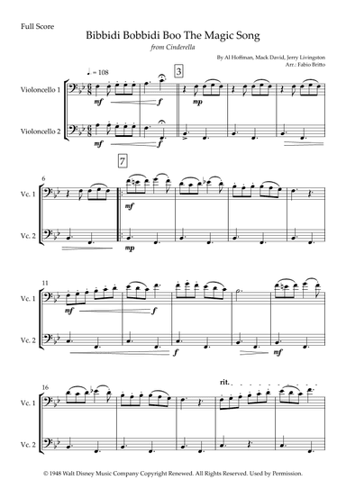 Bibbidi-bobbidi-boo (the Magic Song) (arr. Fabio Britto)