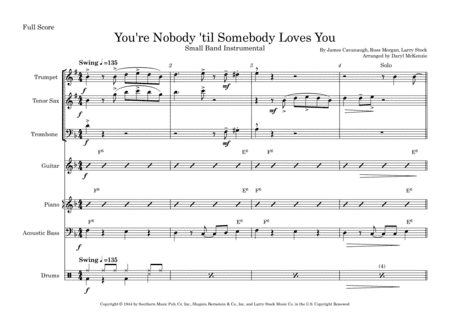 You're Nobody 'til Somebody Loves You (arr. Daryl McKenzie)
