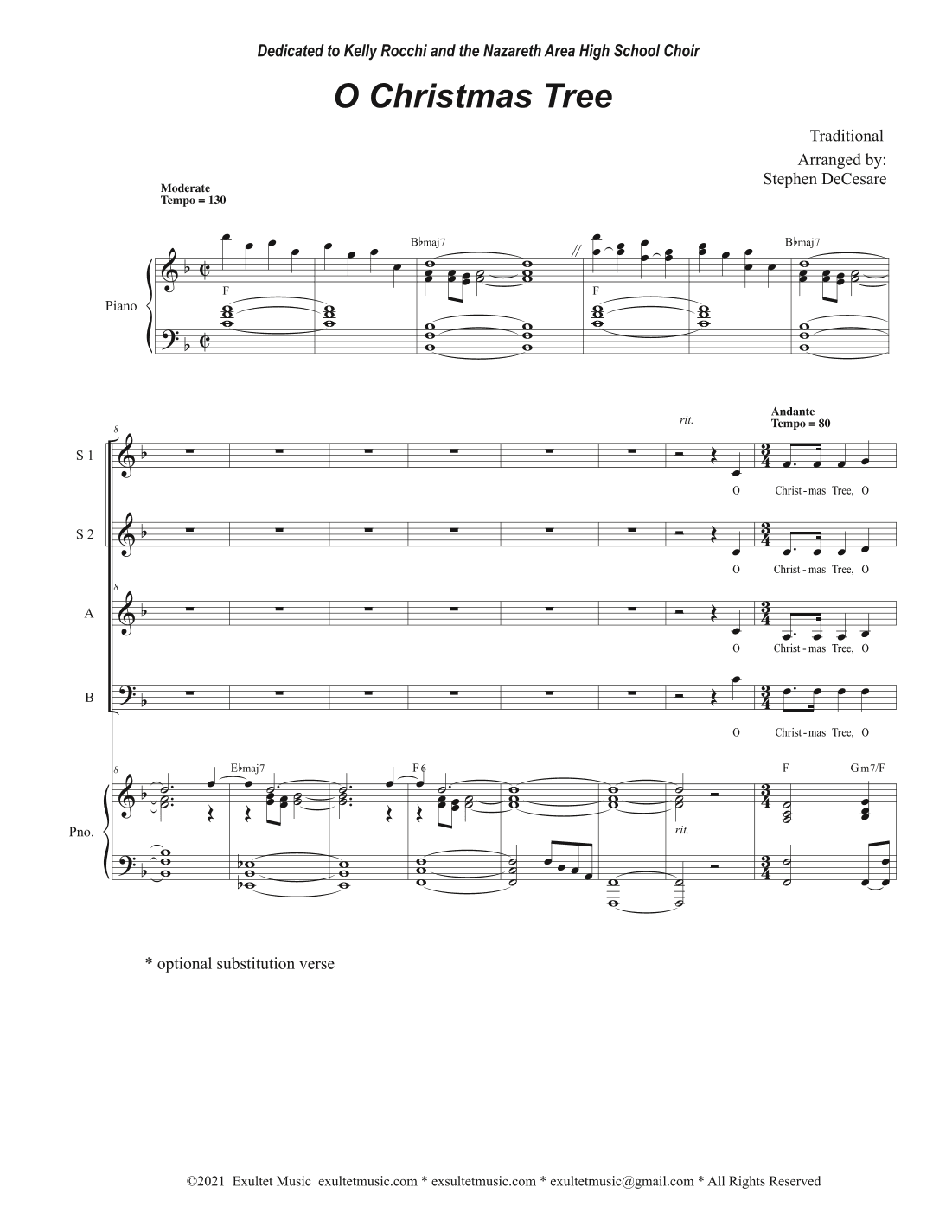 O Christmas Tree (SSAB) (arr. Stephen DeCesare)