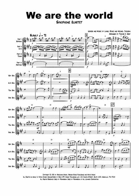 We Are The World (arr. Thomas H. Graf)