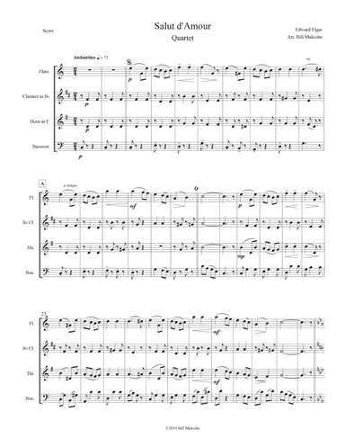 Salut d'Amour for wind quartet (arr. Bill Malcolm)