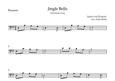 Jingle Bells (Christmas Song) for Bassoon Solo (arr. Fabio Britto)