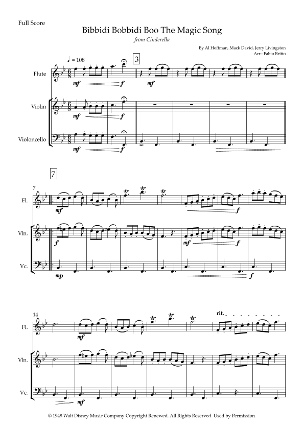 Bibbidi-bobbidi-boo (the Magic Song) (arr. Fabio Britto)
