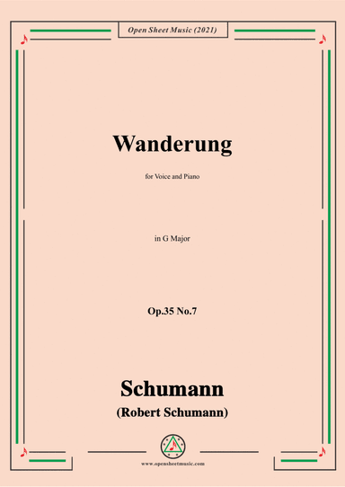 Schumann-Wanderung,Op.35 No.7 in G Major (arr. Open Cloud)