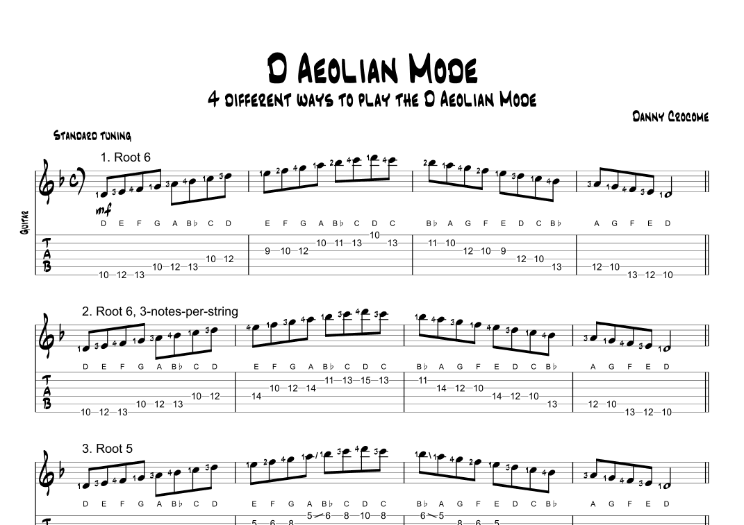 D Aeolian Mode (4 Ways to Play)