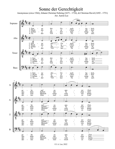 Sonne der Gerechtigkeit (SATB, a cappella)