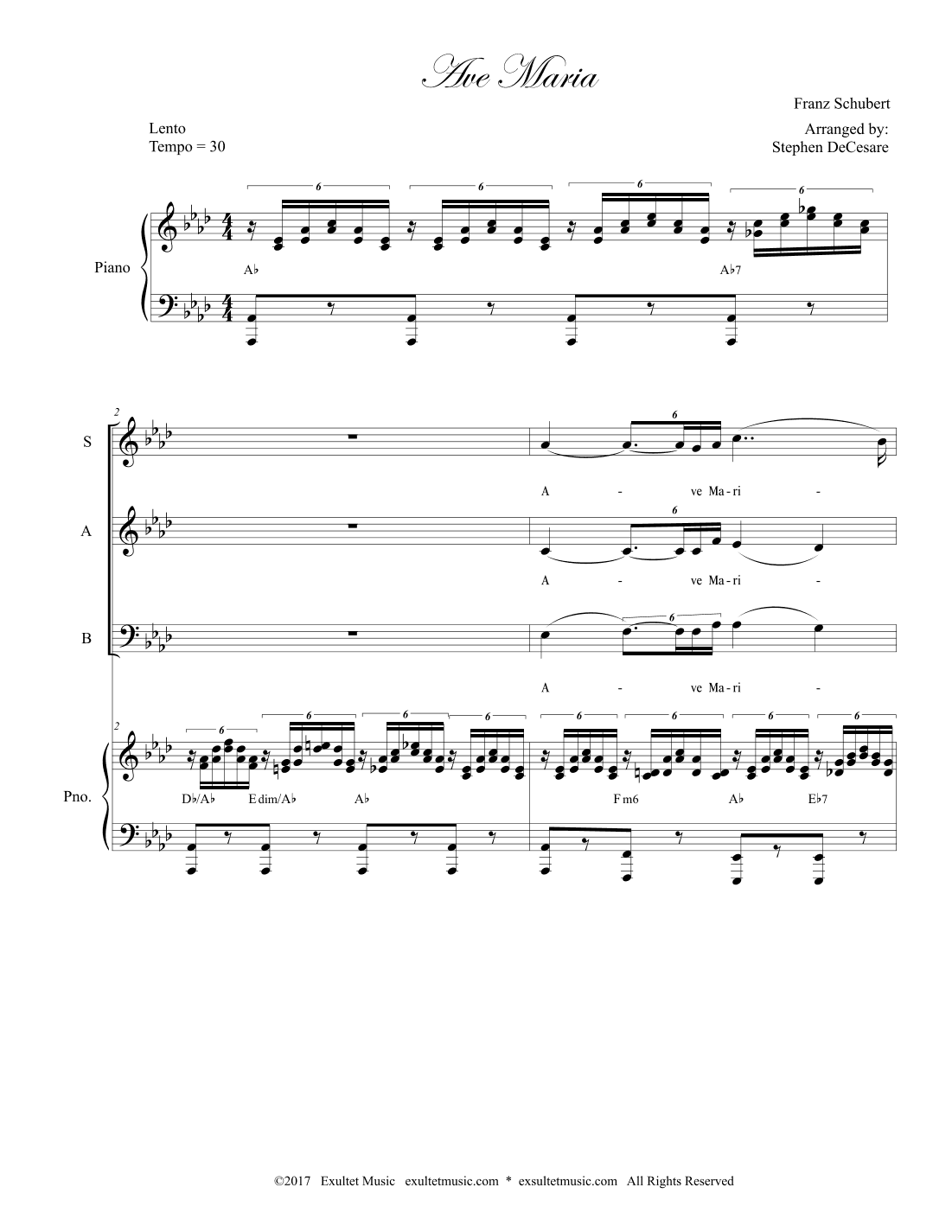 Ave Maria (SAB - Piano Accompaniment) (arr. Stephen DeCesare)