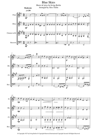 All Day Long (blue Skies) (arr. Alex Tinlin)