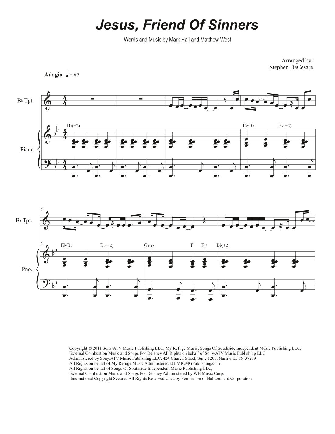Jesus, Friend Of Sinners (arr. Stephen DeCesare)