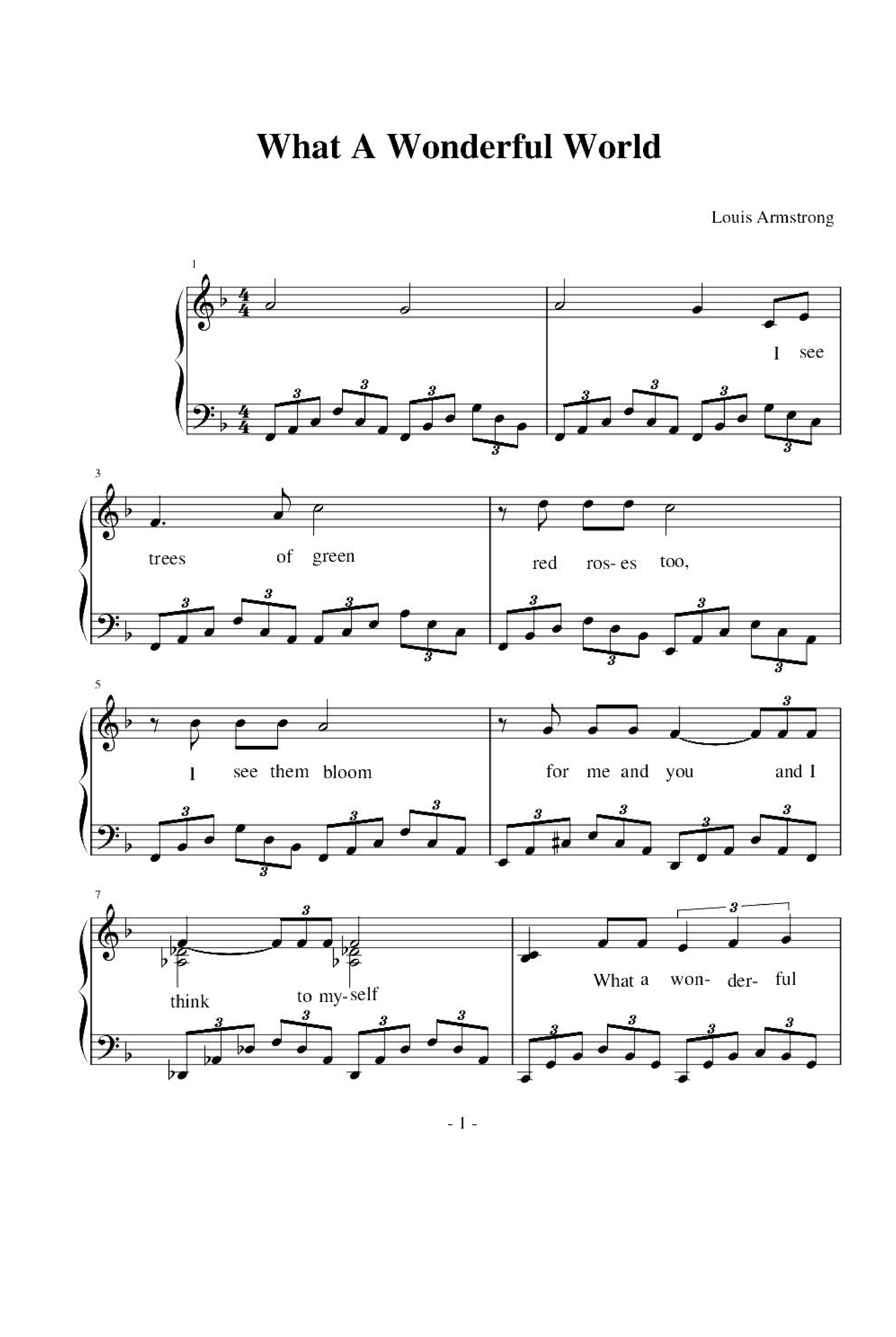 What A Wonderful World (arr. Louis Armstrong)