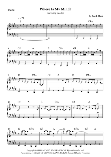 Where Is My Mind? (arr. Wesley S. SIlva)