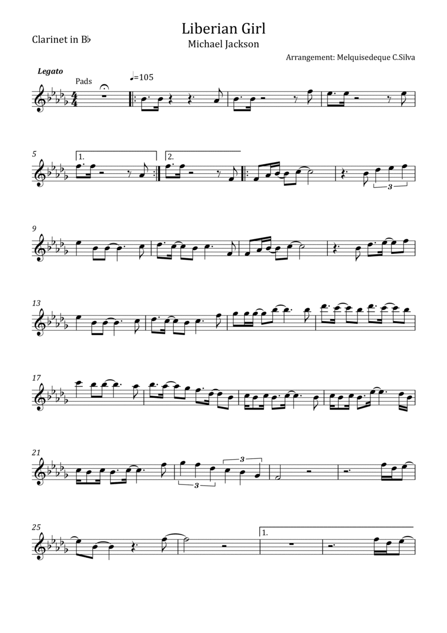 Liberian Girl (arr. Melquisedeque C.Silva)