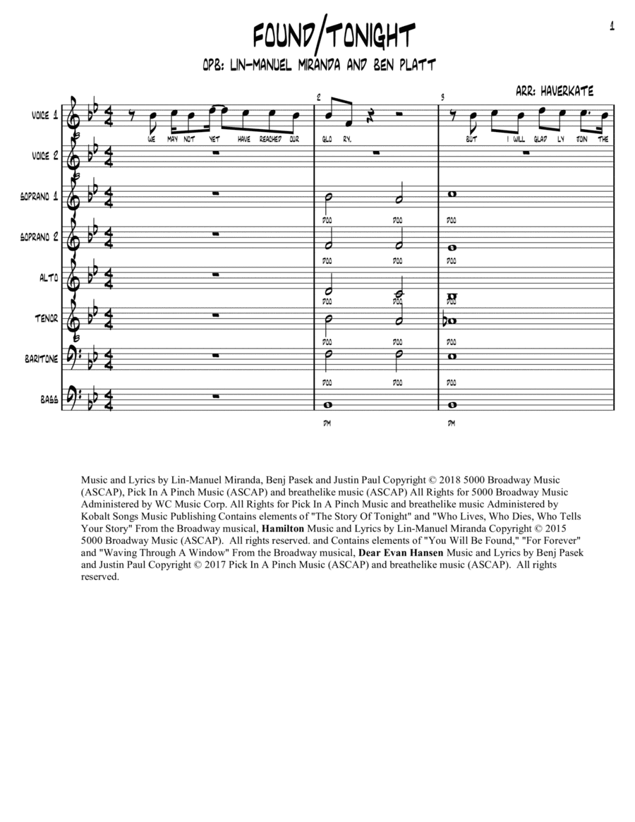 Found/tonight (arr. Brian Haverkate)