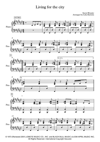 Living For The City (arr. Lilia Barreira)