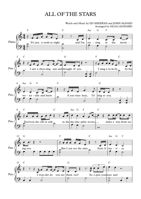 All Of The Stars (arr. Olga Leonard)