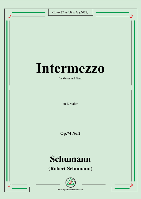 Schumann-Intermezzo,Op.74 No.2,in E Major (arr. OSM Press)