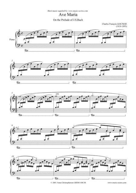 Ave Maria - Piano (arr. Anne Christopherson GRSM ARCM)