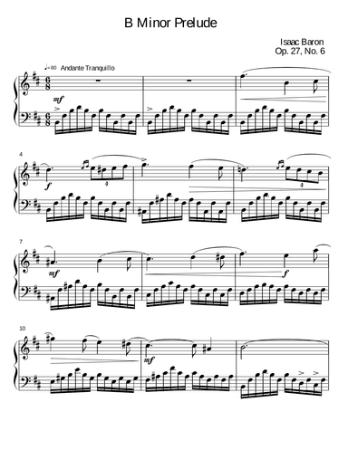 Prelude in B Minor Op. 27, No. 6