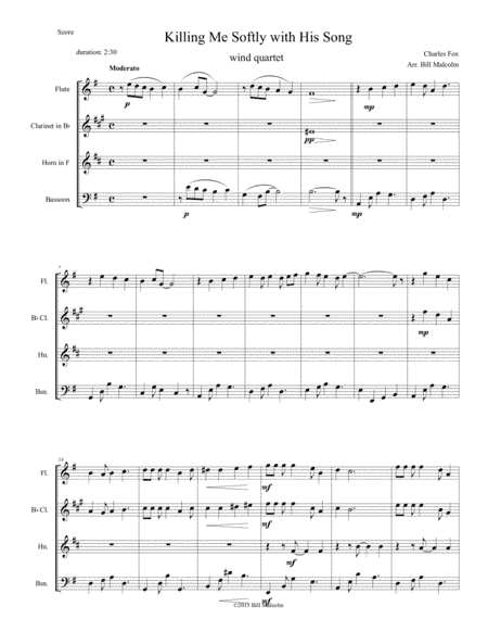 Killing Me Softly With His Song (arr. Bill Malcolm)